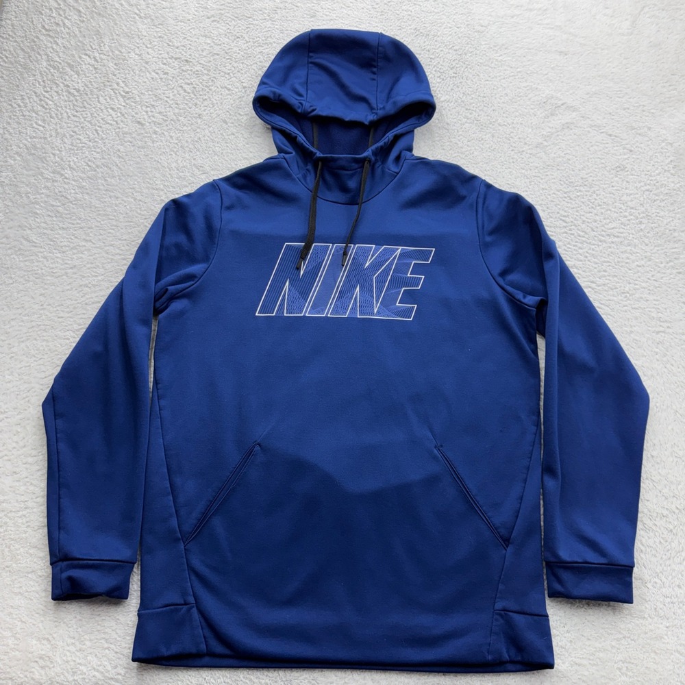 Nike Dri-FIT Mens Royal Blue Graphic Logo Hooded Sweatshirt Size M Medium